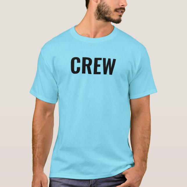 Back & Front Print Crew Staff Mens Blue Horizon T-Shirt (Front)