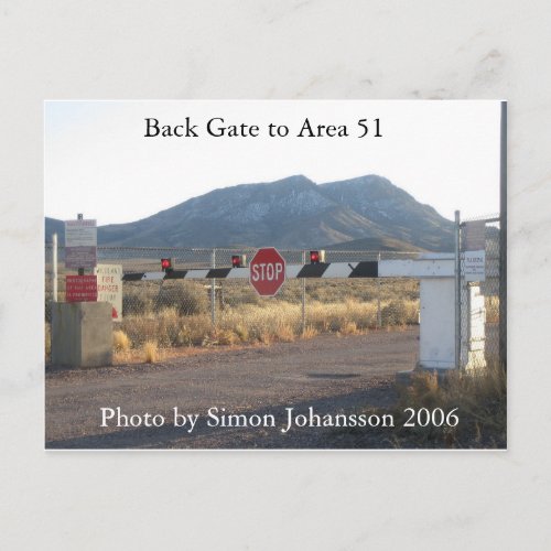 Back Gate to Area 51 Photo Postcard