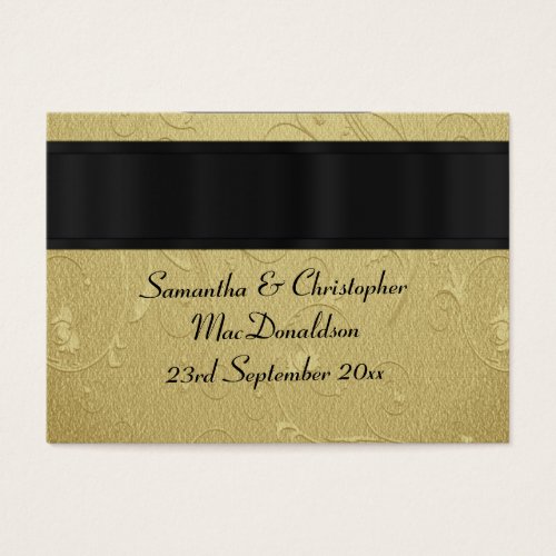 Back gold wedding favor thank you tag