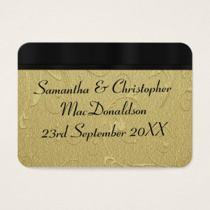 Back, gold wedding favor thank you tag