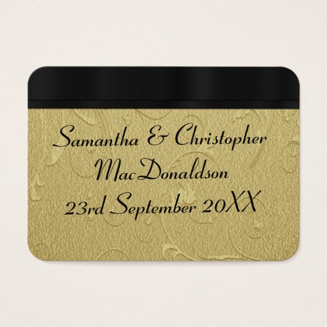 Back, gold wedding favor thank you tag (Front)