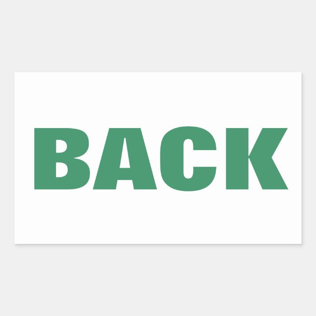 BACK green Rectangular Sticker (Front)