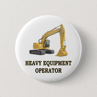BACK HOE PINBACK BUTTON