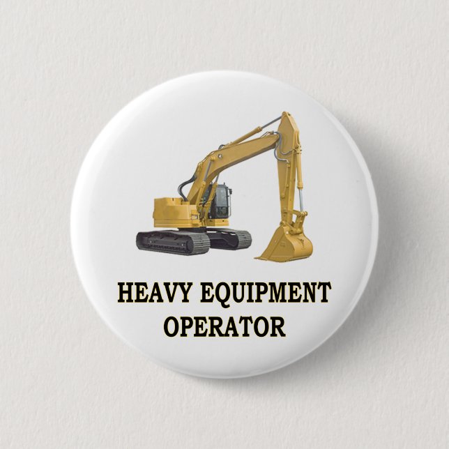 BACK HOE PINBACK BUTTON (Front)
