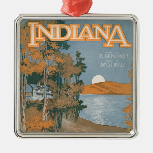 Back Home Again In Indiana Metal Ornament