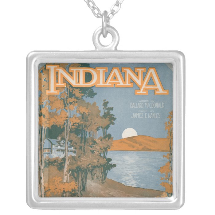 Back Home Again In Indiana Personalized Necklace