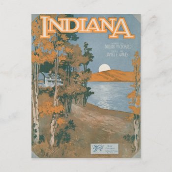Back Home Again In Indiana Postcard by Musicallaneous at Zazzle