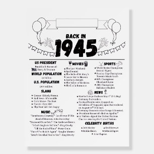 Back in 1945 Birthday Memories Foam Board