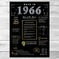 Back In 1966 Printable Poster, 1966 Birthday Sign