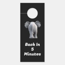 Back In 5 minutes Personalisable Elephant Paper