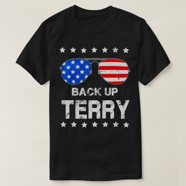Back It Up Terry 4th Of July USA Flag Sunglasses P T-Shirt (Design Front)