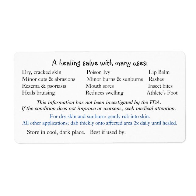 Back label for Daisy front (Front)