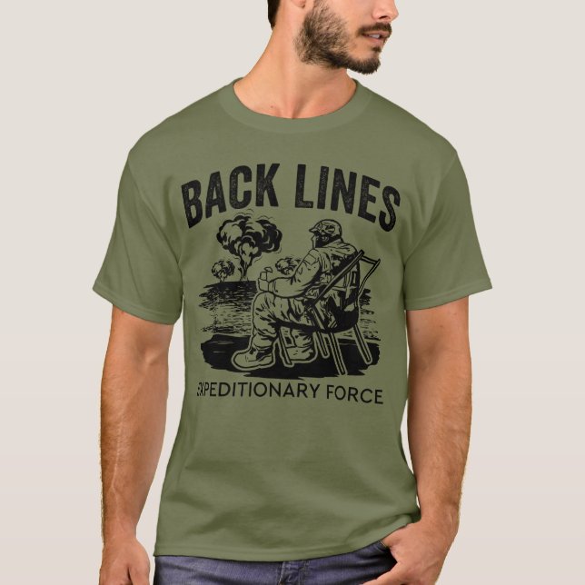 Back Lines Expeditionary Force Chair Force T-Shirt (Front)
