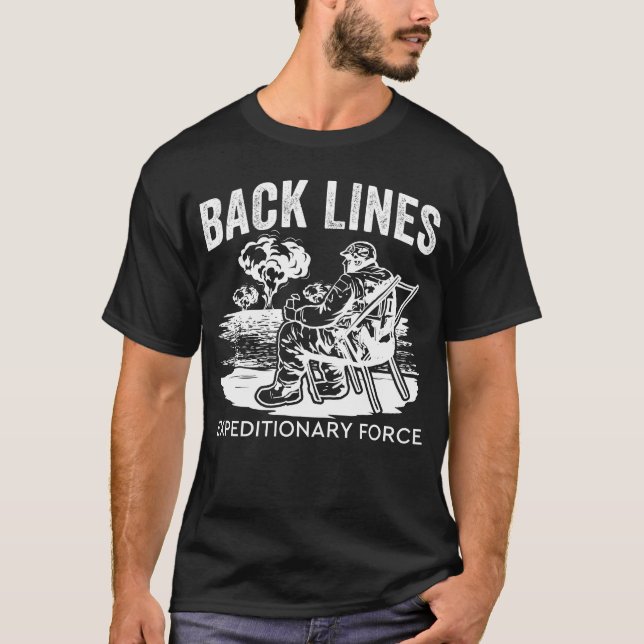 Back Lines Expeditionary Force Chair Force T-Shirt (Front)