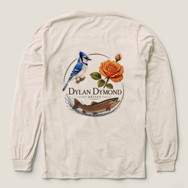 Back Logo Long Sleeve Tri-Blend Shirt (Design Back)