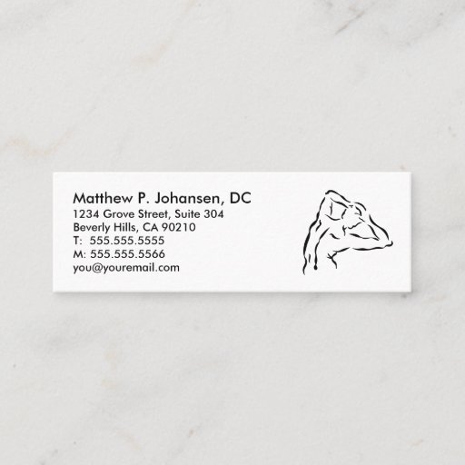 Customizable Slim Chiropractic Business Cards