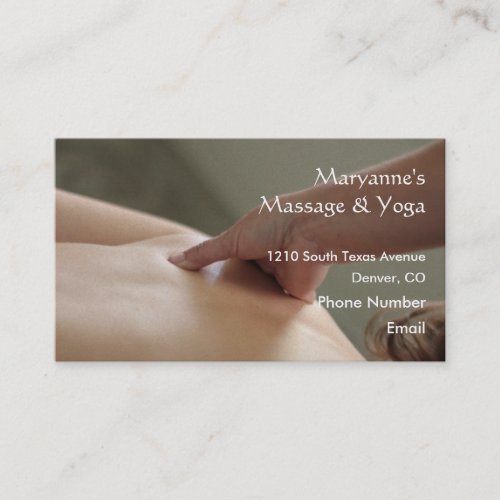 Back Massage Photo _ thumb Appointment Card
