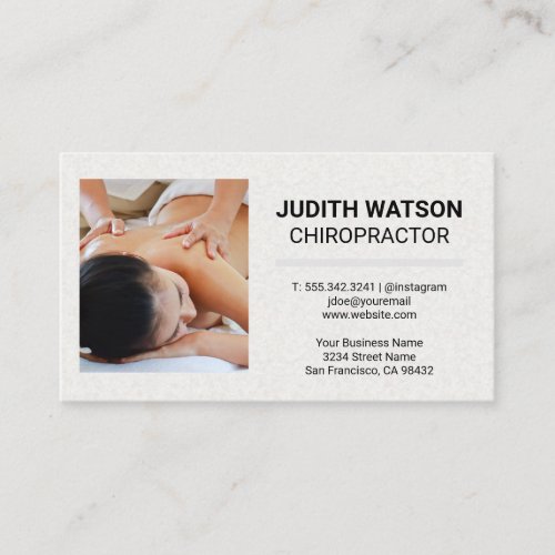 Back Massage Session  Therapy Business Card