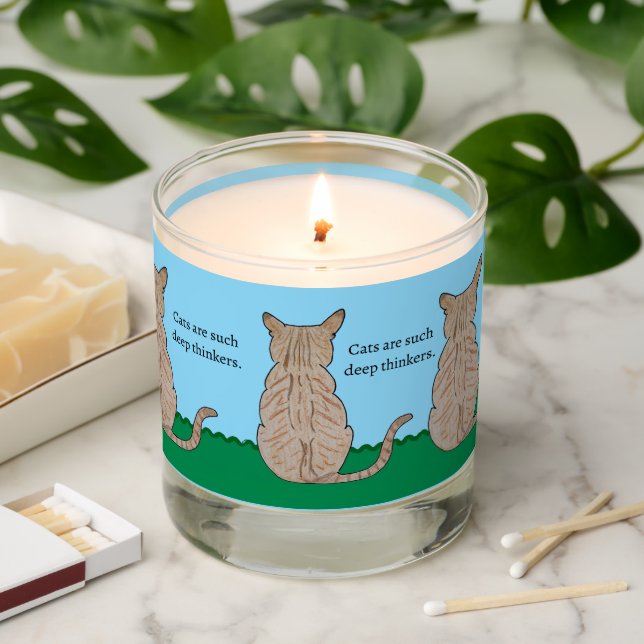 Back of Cat- Cats are such deep thinkers Scented Candle (Lit)