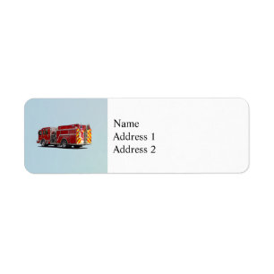Back of Fire Engine With American Flag Label