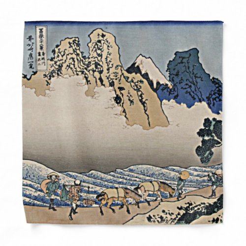 Back of Fuji mountain from Minobu river Hokusai    Bandana