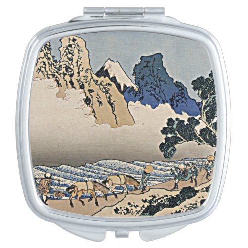 Back of Fuji mountain from Minobu river Hokusai   Compact Mirror