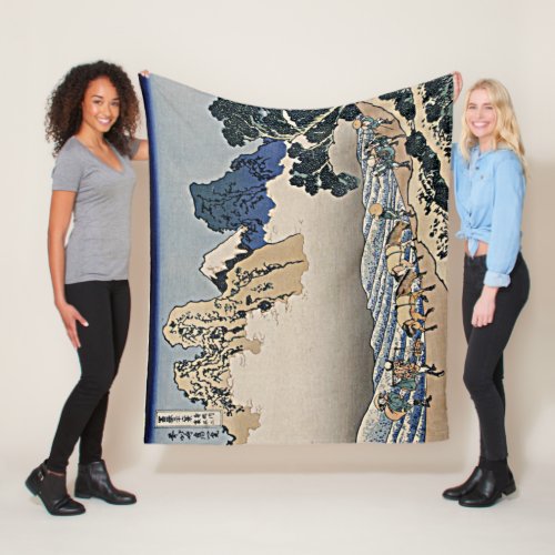 Back of Fuji mountain from Minobu river Hokusai  Fleece Blanket