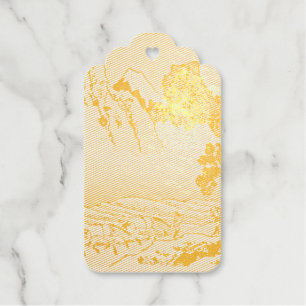 Back of Fuji mountain from Minobu river Hokusai Foil Gift Tags