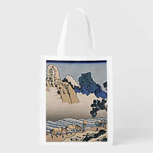Back of Fuji mountain from Minobu river Hokusai   Grocery Bag