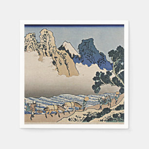 Back of Fuji mountain from Minobu river Hokusai Napkins