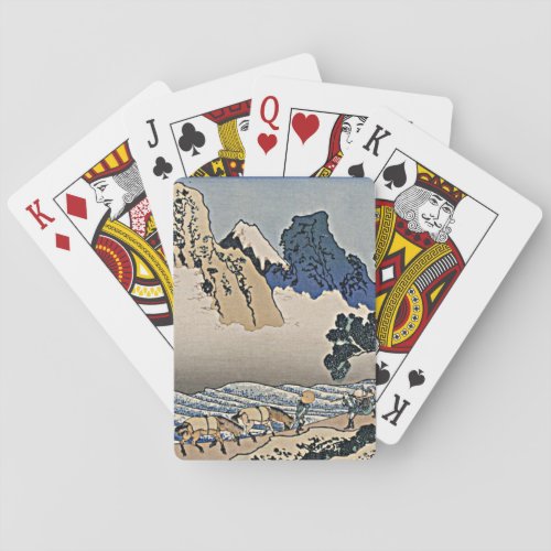 Back of Fuji mountain from Minobu river Hokusai  Poker Cards