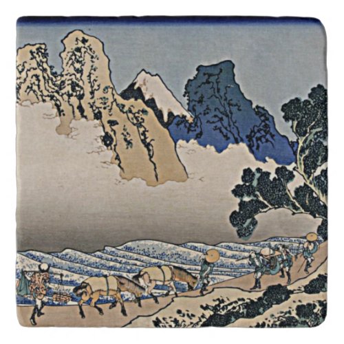 Back of Fuji mountain from Minobu river Hokusai  Trivet