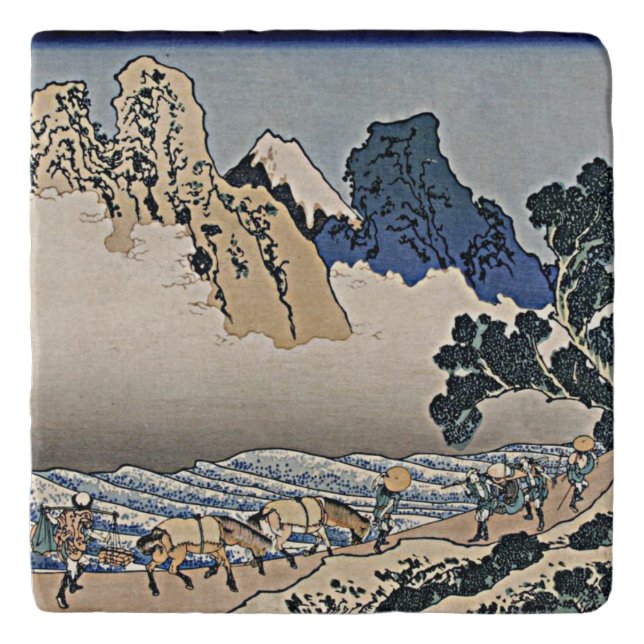 Back of Fuji mountain from Minobu river Hokusai  Trivet (Front)