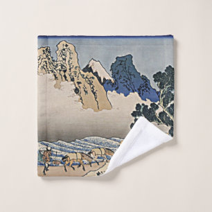Back of Fuji mountain from Minobu river Hokusai Wash Cloth