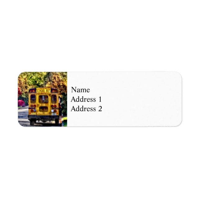 Back of School Bus Label (Front)