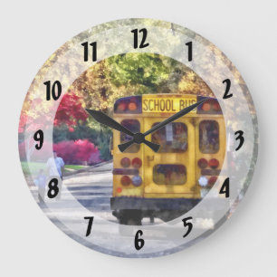 Back of School Bus Large Clock