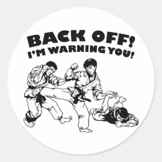 Back Off Classic Round Sticker