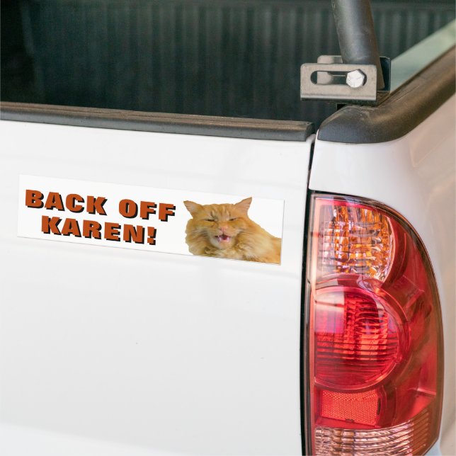 Back Off Karen Cat Meme Bumper Sticker (On Truck)