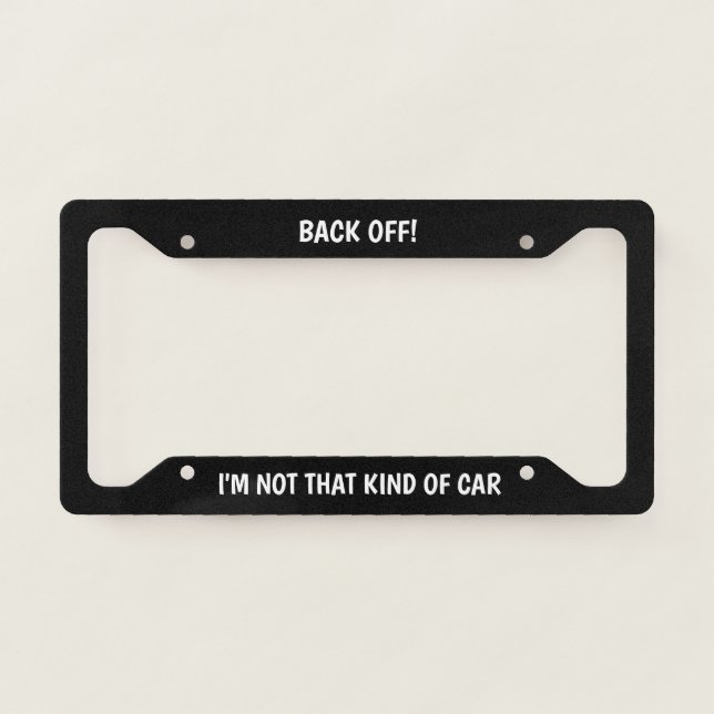 Back Off License Plate Frame (Front)
