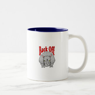 Back Off Rhino Two-Tone Coffee Mug