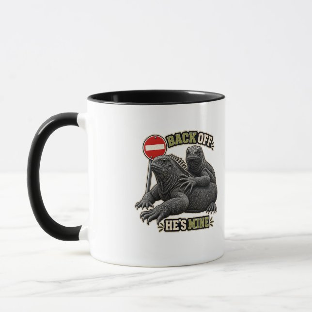 Back Off She's Mine Iguana Combo Mug (Left)