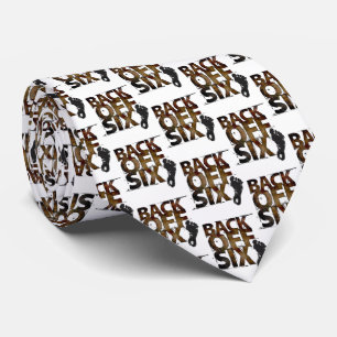Back Off Six Feet - Social Distancing Lettering Neck Tie