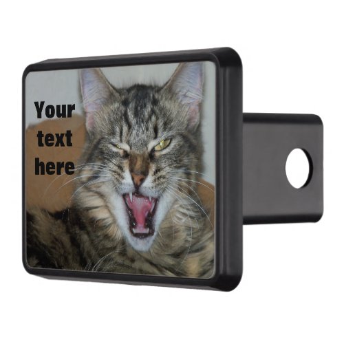 Back Off Snarling Tabby Cat Trailer Hitch Cover