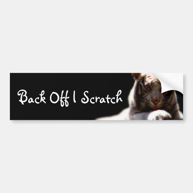 Back Off Tiger Bumper Sticker (Front)