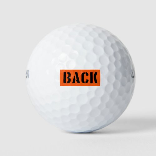 Back on Front Golf Balls