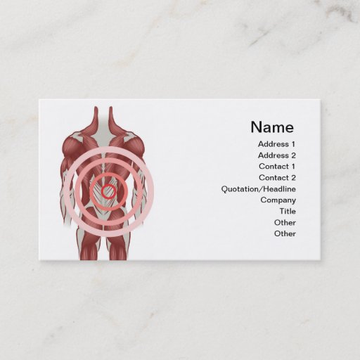 Customizable Back pain business card