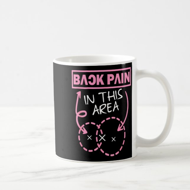 Back Pain In This Area Funny  Coffee Mug (Right)