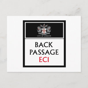 Back Passage, London Street Sign Postcard
