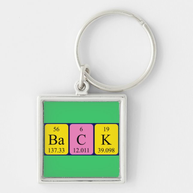Back periodic table keyring (Front)