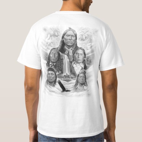 Back Print Indian Chiefs Native Americans Mens T_Shirt